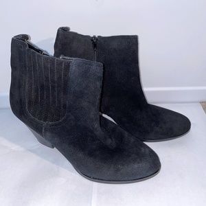 Black Ankle Suede Heels Booties